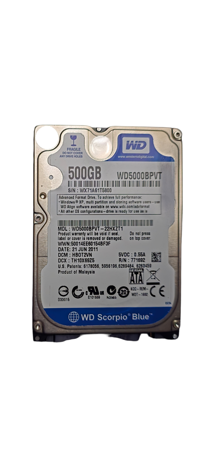 Used 500GB SATA 2.5-inch Internal Hard Drive - photo 5