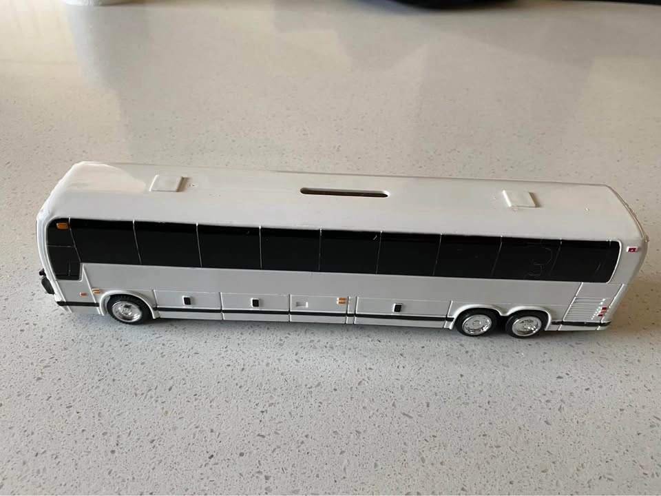 Coach Bus Piggy Bank – White Collectible Coin Bank - photo 3