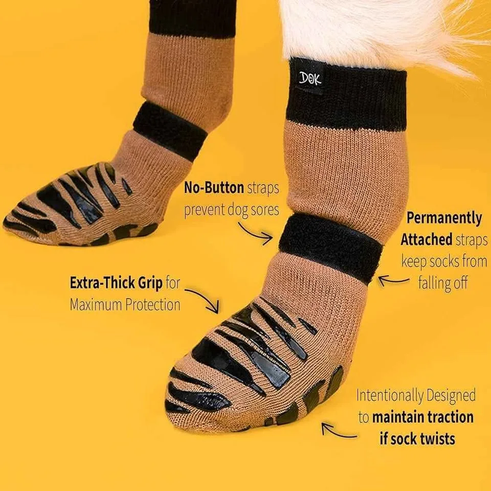 Tiger Toes Dog Grip Socks - Size XS image indicator(4)