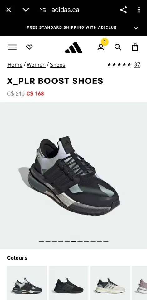 LIKE NEW Adidas Women's X_PLR Boost Running Shoes - Size 7 image indicator(4)