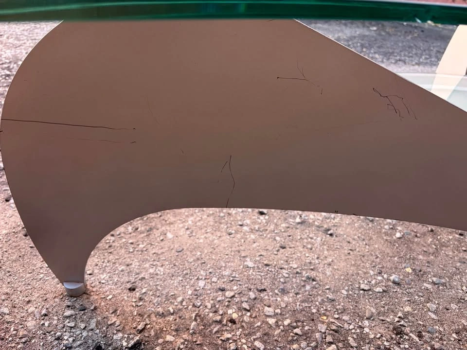 Postmodern Glass Coffee Table w/Frosted Glass Shelf - photo 4