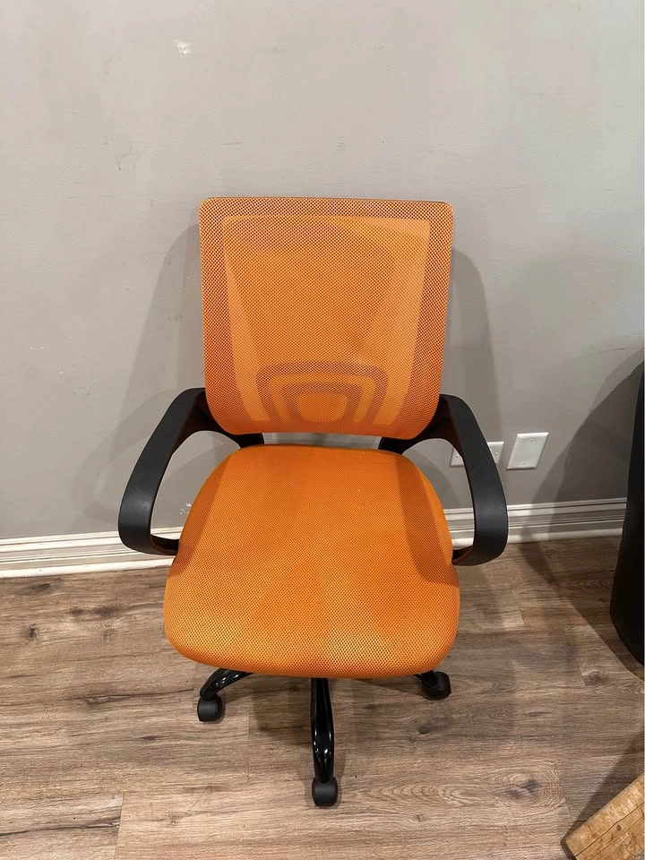 Orange Mesh Ergonomic Office Chair with Wheels