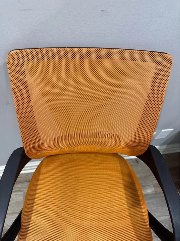 Orange Mesh Ergonomic Office Chair with Wheels - photo 3