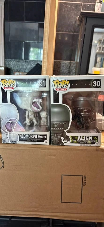 Alien Neomorph with Toddler Funko and Alien Funko Pop Lot