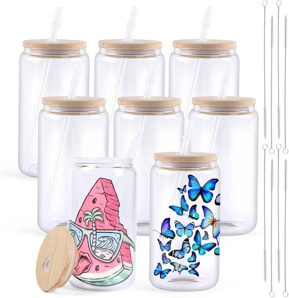 Sublimation Glass Blanks with Bamboo Lid - 16oz (8 pack) - photo 3