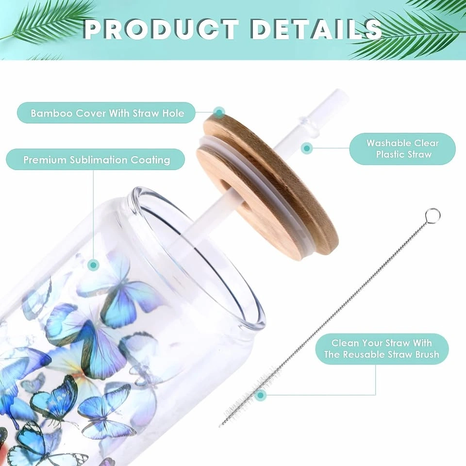 Sublimation Glass Blanks with Bamboo Lid - 16oz (8 pack) - photo 5