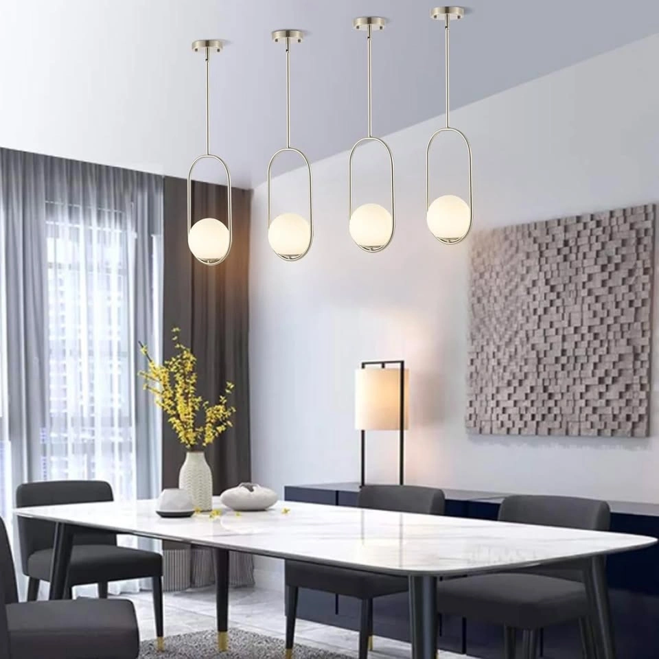 Modern Globe Pendant Light Brushed Nickel Chandelier 2-Pack - photo 4