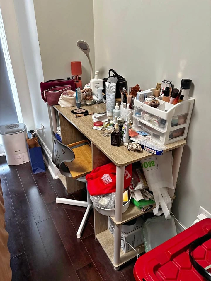 Multi-functional Compact Desk with Storage Shelves