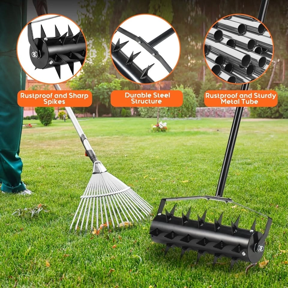 Rolling Lawn Aerator 56" x 16" with Detachable Handle - photo 2