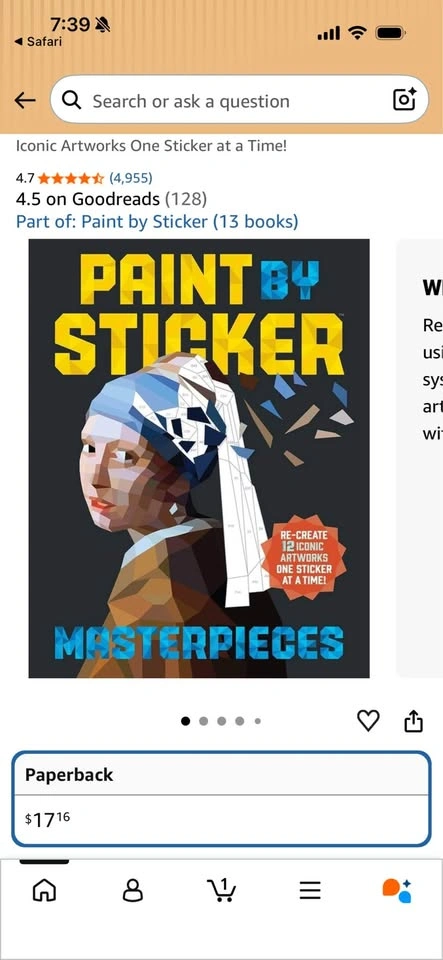 Paint By Sticker Masterpieces: 12 Iconic Artworks - photo 3