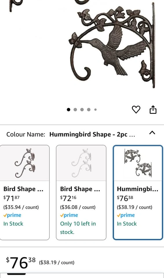 2pc Cast iron wall hook plant hangers - photo 2