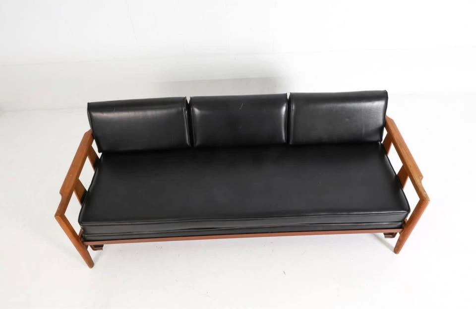 Vintage Walnut Frame Mid-Century Modern Heywood Wakefield Sofa - photo 3