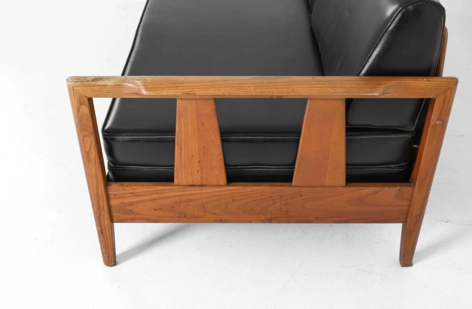 Vintage Walnut Frame Mid-Century Modern Heywood Wakefield Sofa - photo 4