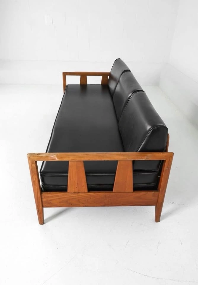 Vintage Walnut Frame Mid-Century Modern Heywood Wakefield Sofa - photo 5