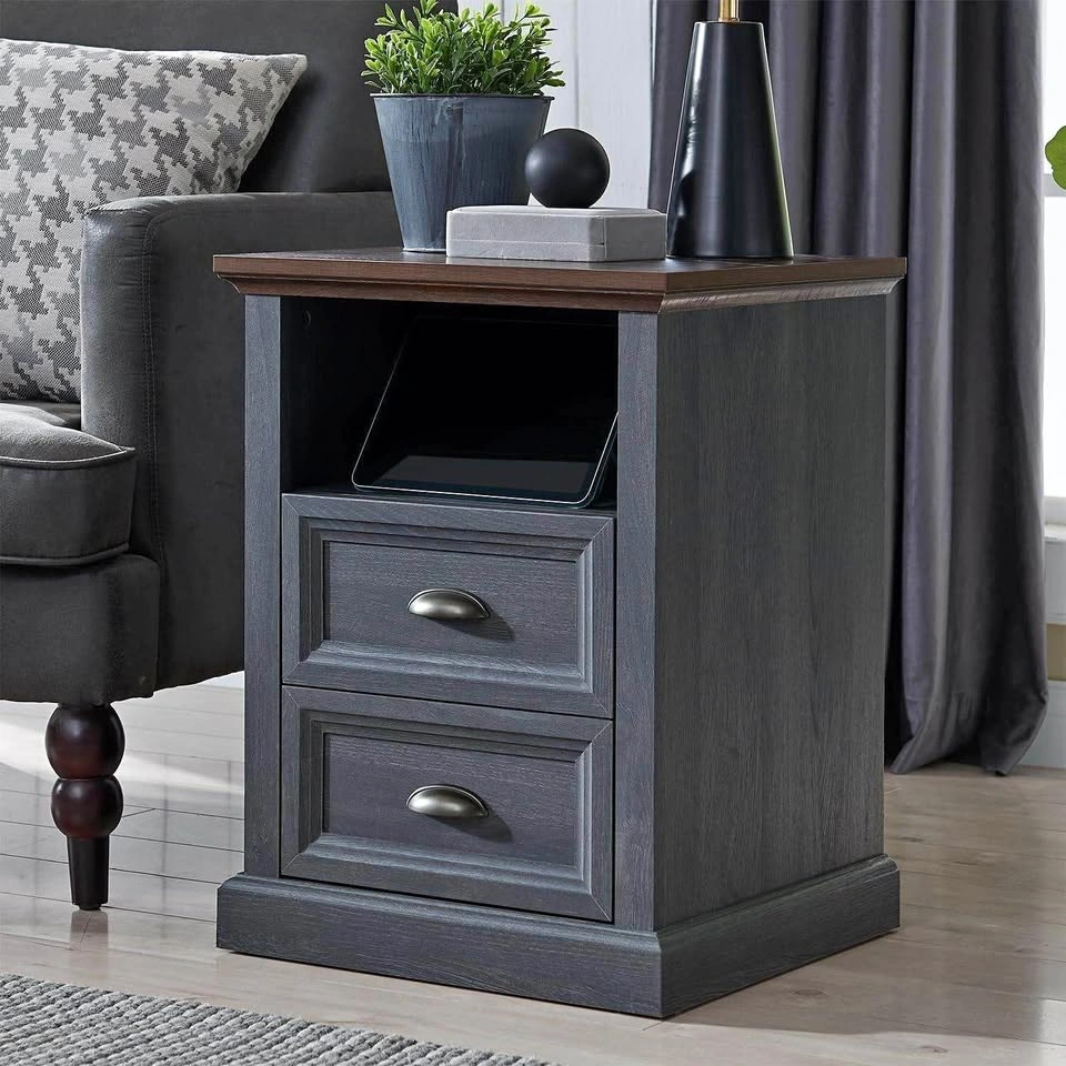 Brand New-Nightstand with Charging Station