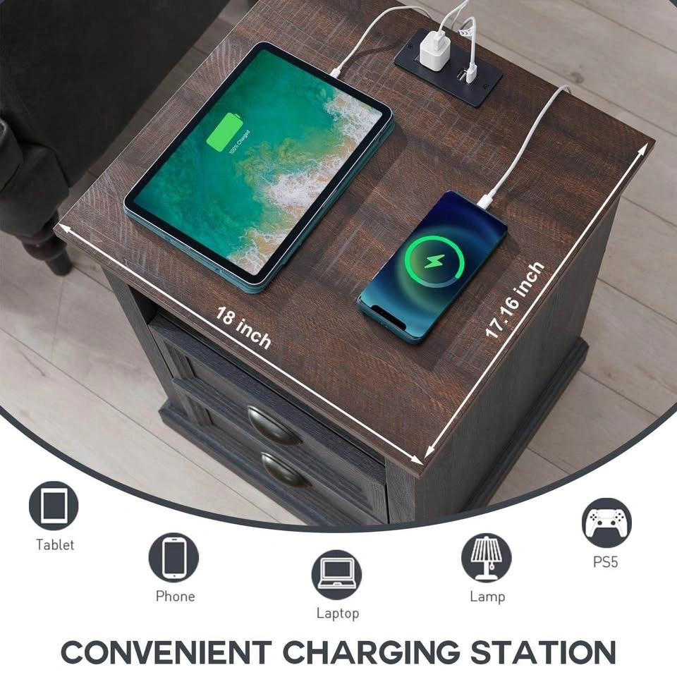Brand New-Nightstand with Charging Station - photo 3