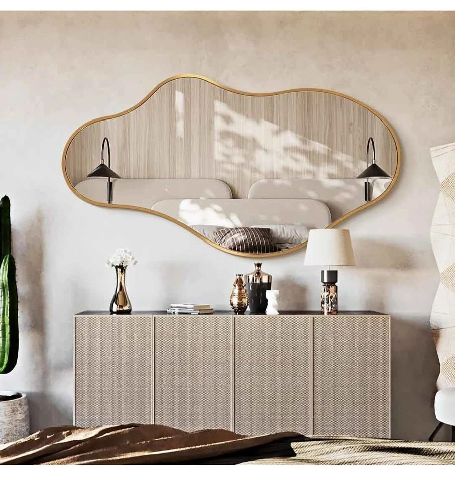 Brand NEW 20"x36" Irregular Gold Wall Mirror Asymmetrical Abstra