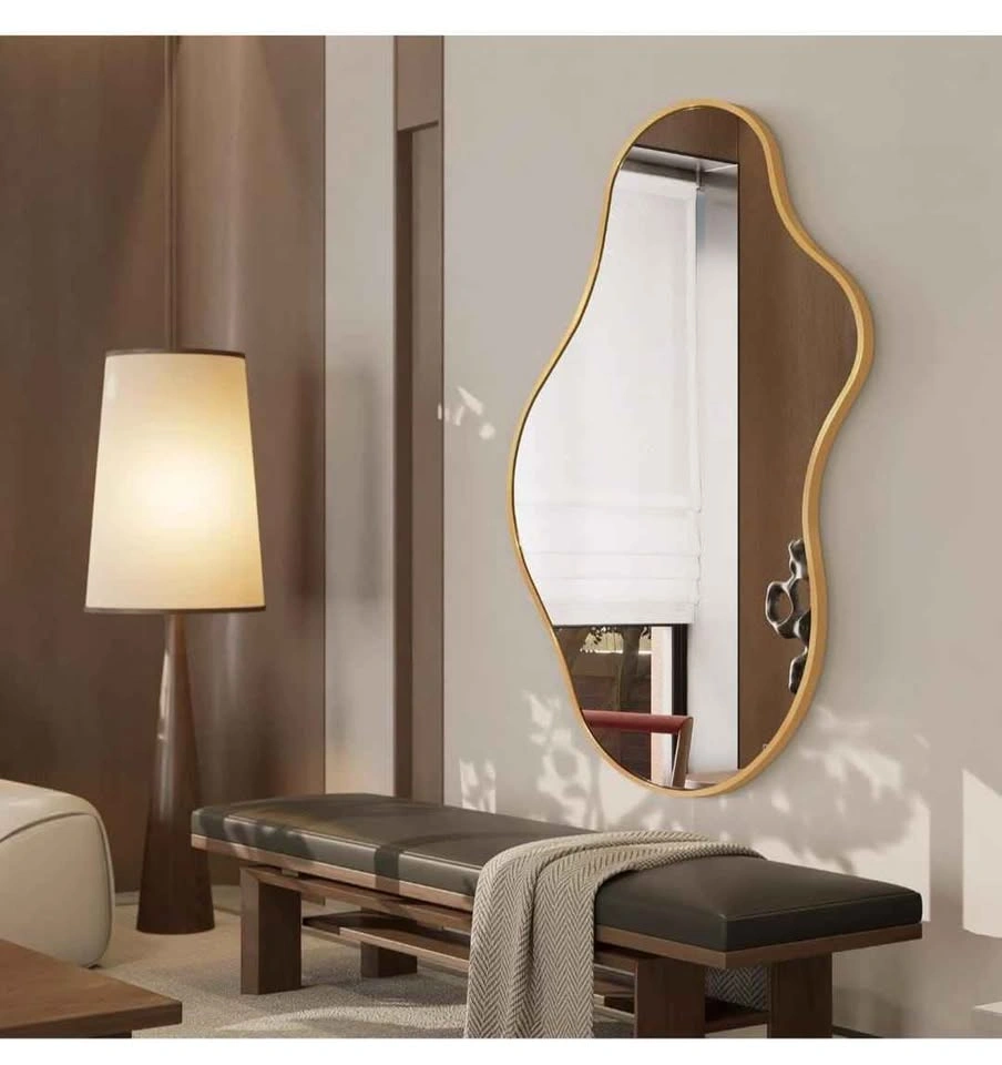 Brand NEW 20"x36" Irregular Gold Wall Mirror Asymmetrical Abstra - photo 2