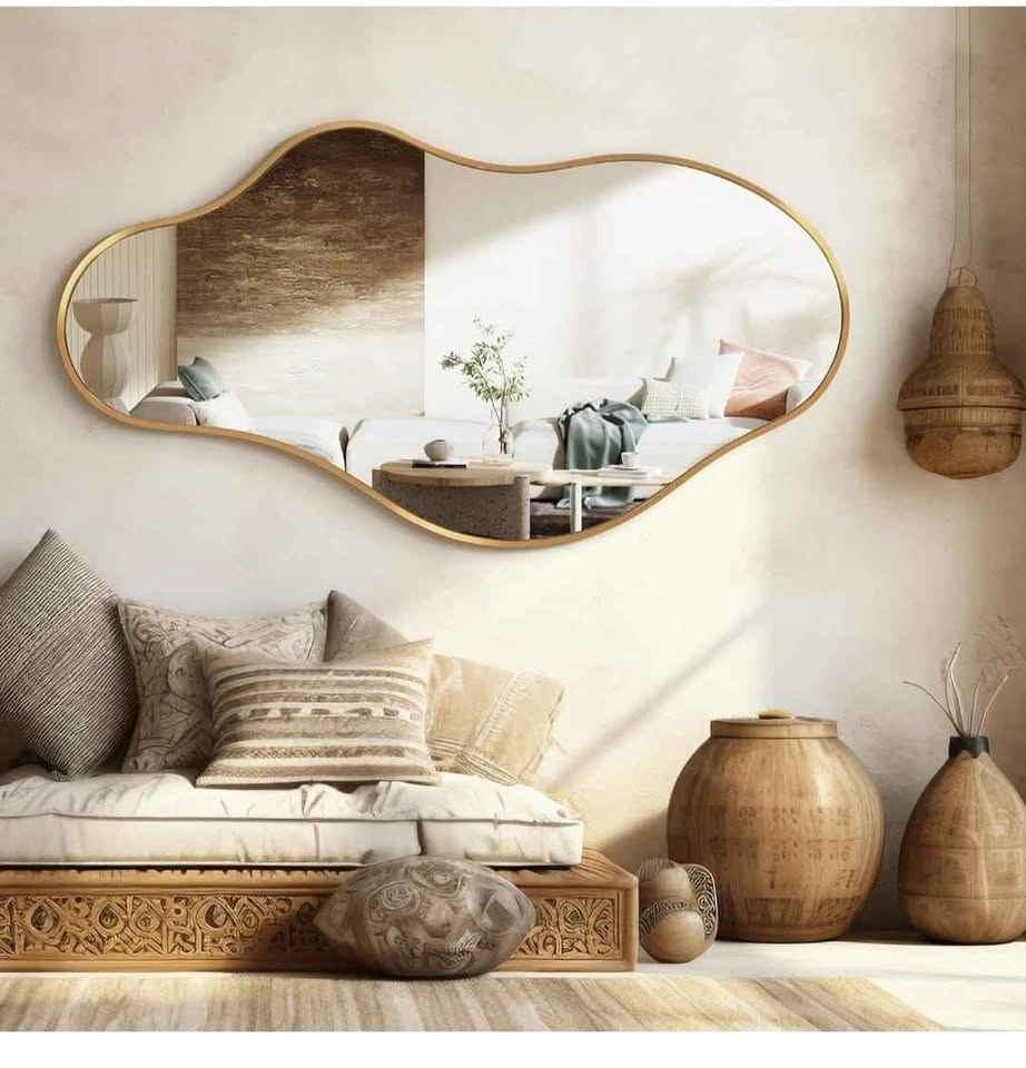 Brand NEW 20"x36" Irregular Gold Wall Mirror Asymmetrical Abstra - photo 5