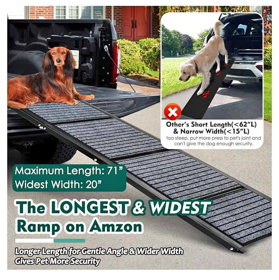 Brand New Extra Long Dog Ramp (71"x20") – Foldable SUV & Truck P