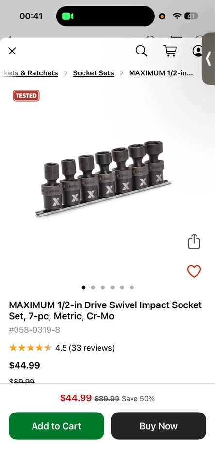 Maximum 1/2-inch Drive swivel impact - photo 2