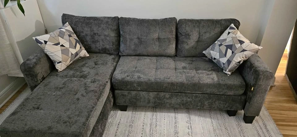 3-Seater Modular Sectional Sofa - Dark Gray - NEW