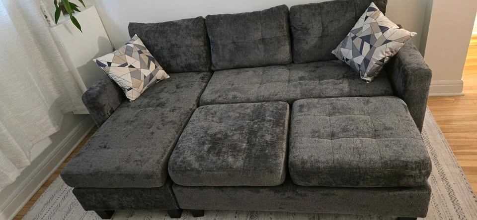 3-Seater Modular Sectional Sofa - Dark Gray - NEW - photo 3