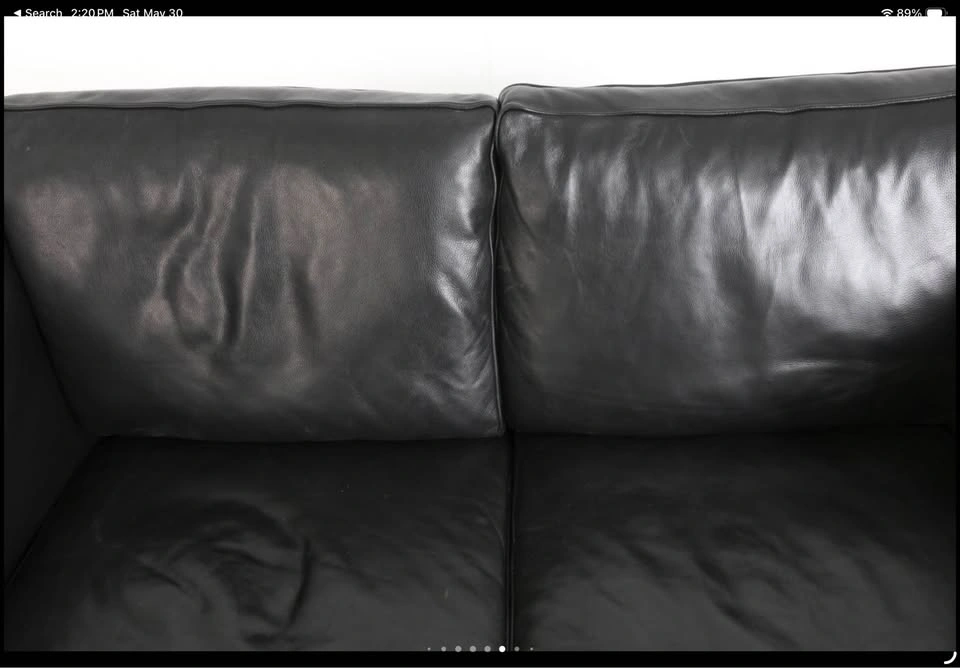 Style of Mogens Hansen Danish Vintage Leather 1970s Loveseat - photo 4