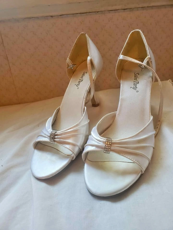 White Satin Women's Heels