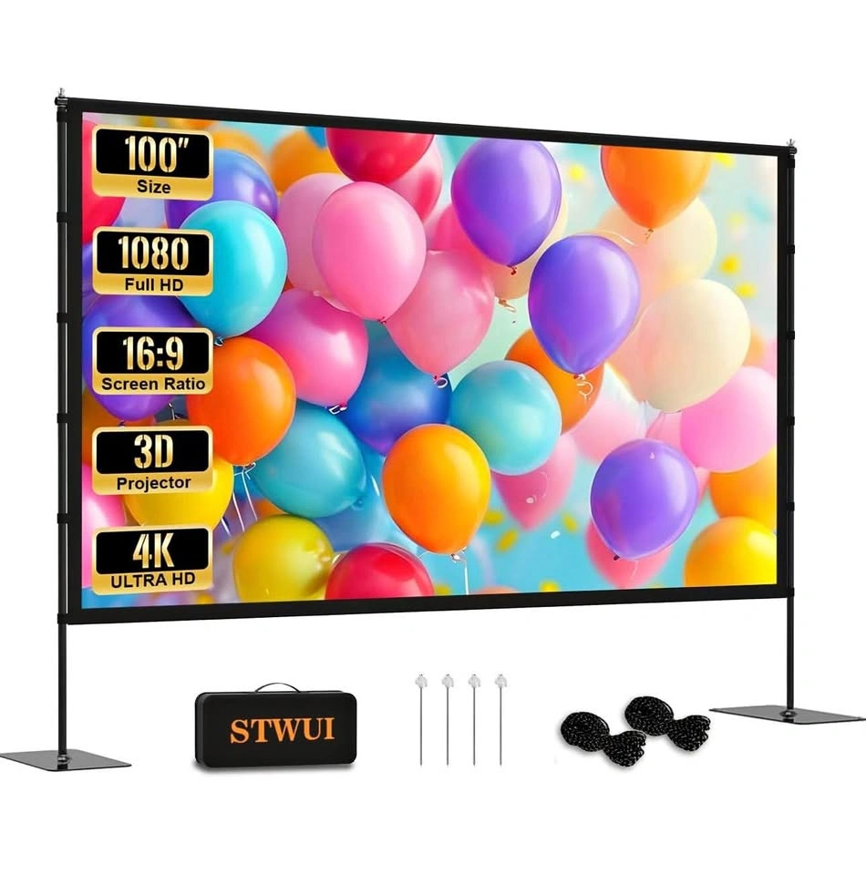 STWUI 100-Inch Portable Projector Screen with Stand