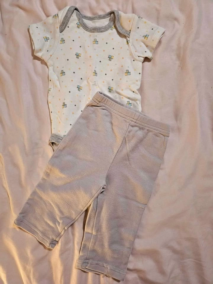 0-3 Months Baby Boy 2-piece Summer Outfit - photo 2