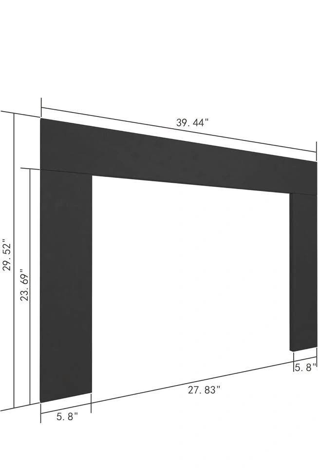 Electric Fireplace Trim Kit / Black Metal Fireplace Frame - photo 2