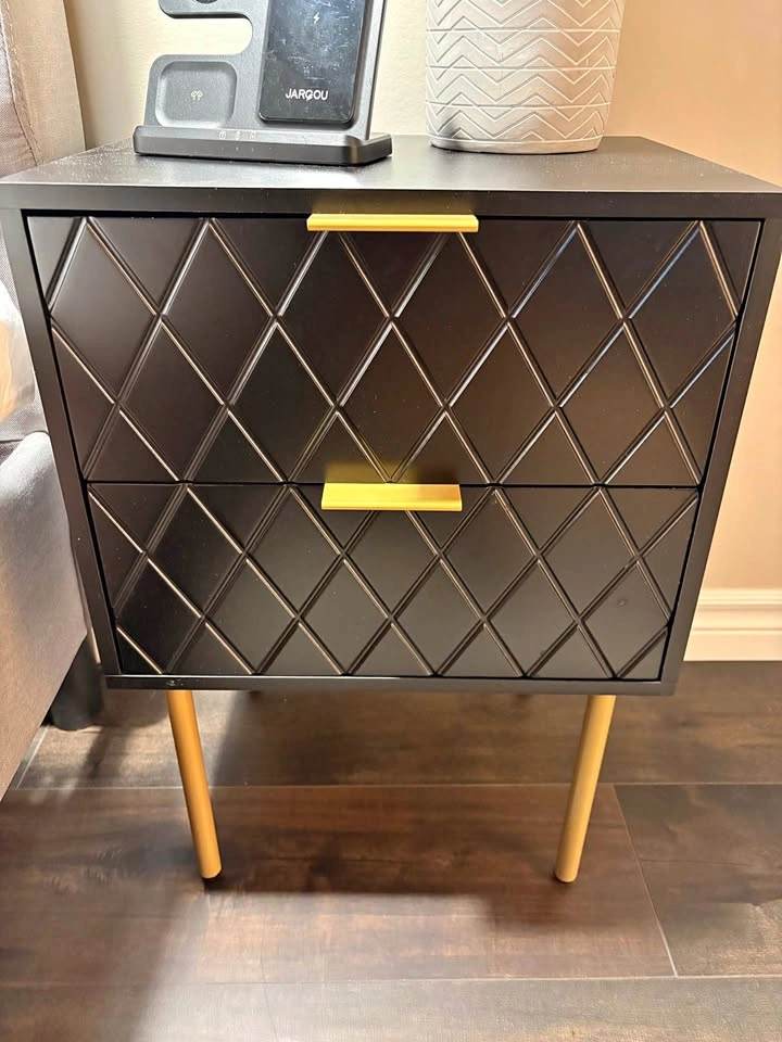 Two Black & Gold Night Stands