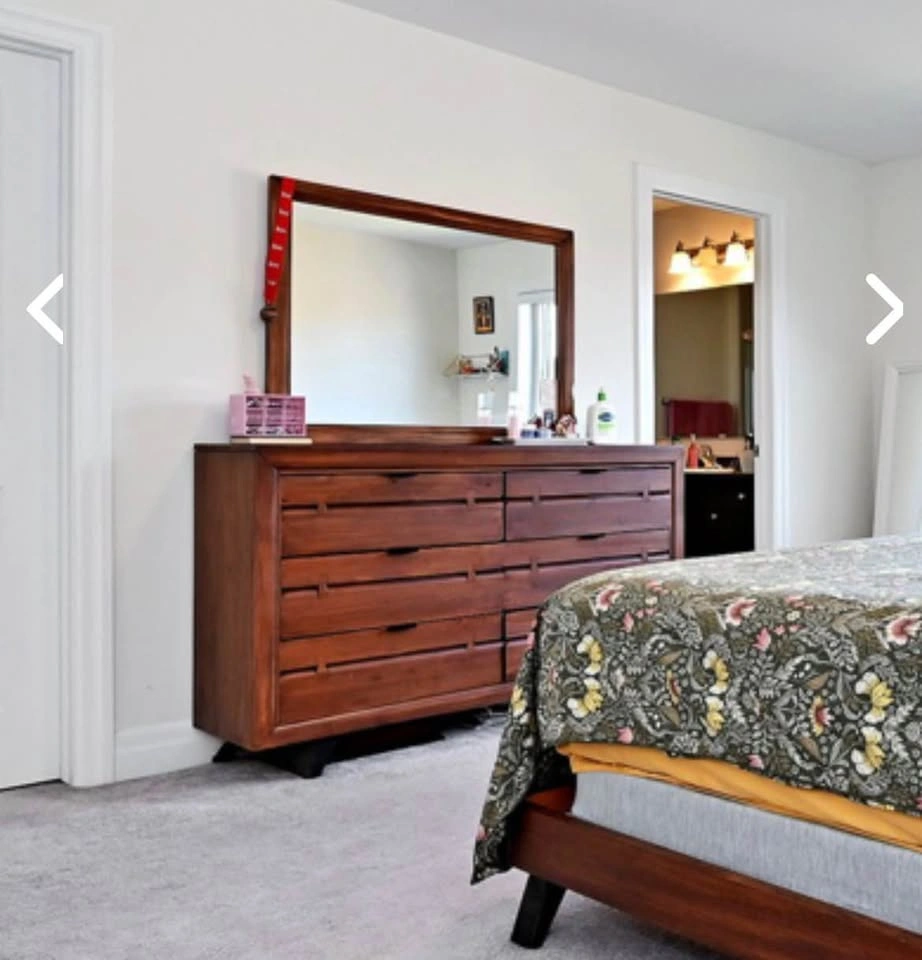 Mid-Century Modern Wood Bedroom Set - Bed Frame and Dresser - photo 2