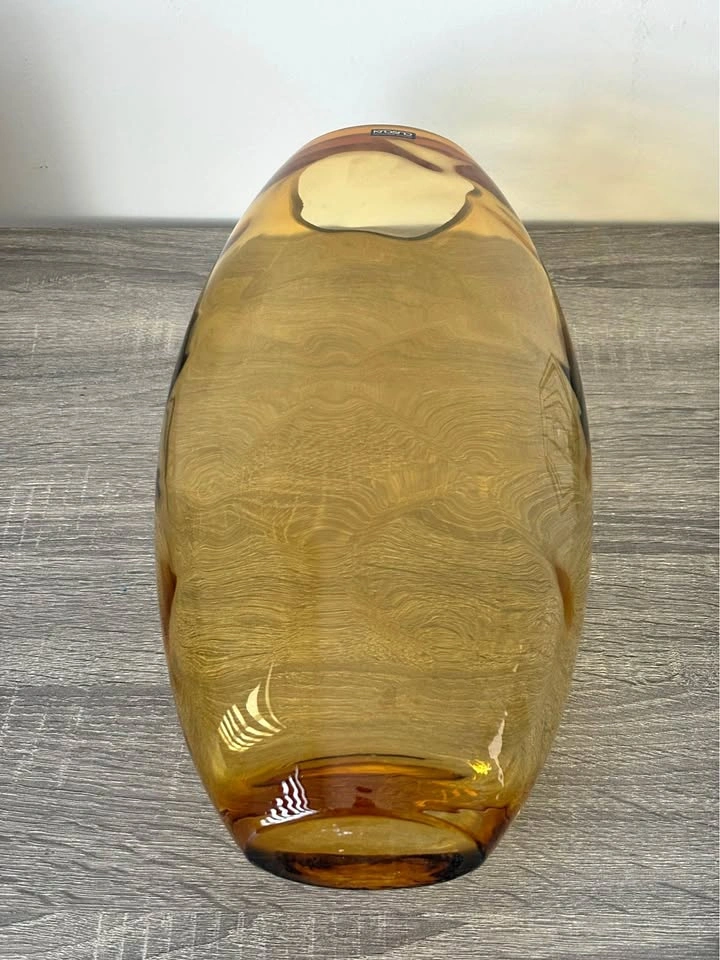 Krosno Amber Glass Vase