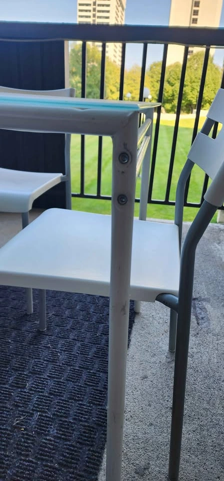 Frosted Glass Dining Table with 3 Chairs (not 4) - photo 5