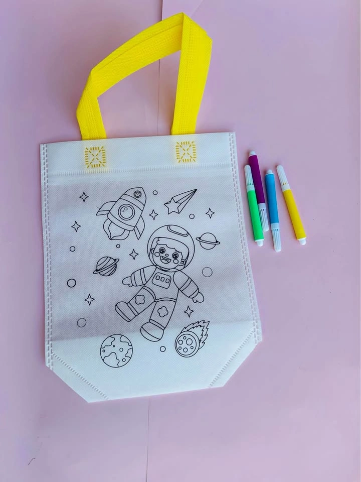 DIY Coloring Tote Bag Party Favors