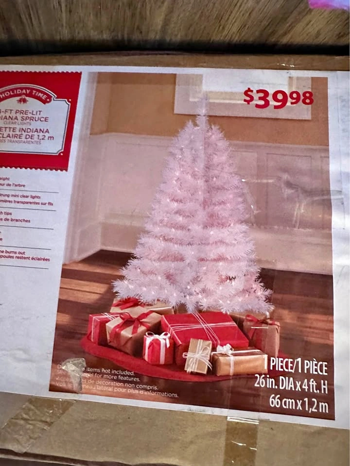 Christmas Decor Bundle – Blue LED C6 Lights + White Tree