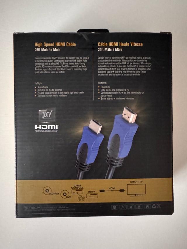 CJTech GTech High Speed HDMI Cable 4K 18Gbps Ethernet New - photo 3