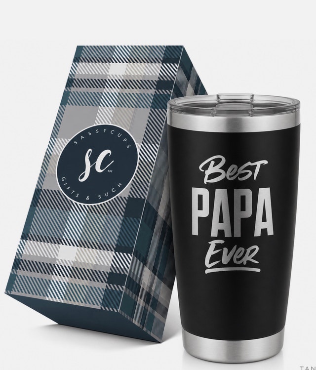 Sassy Cups Best Papa Ever 30oz Stainless Steel Tumbler+Lid