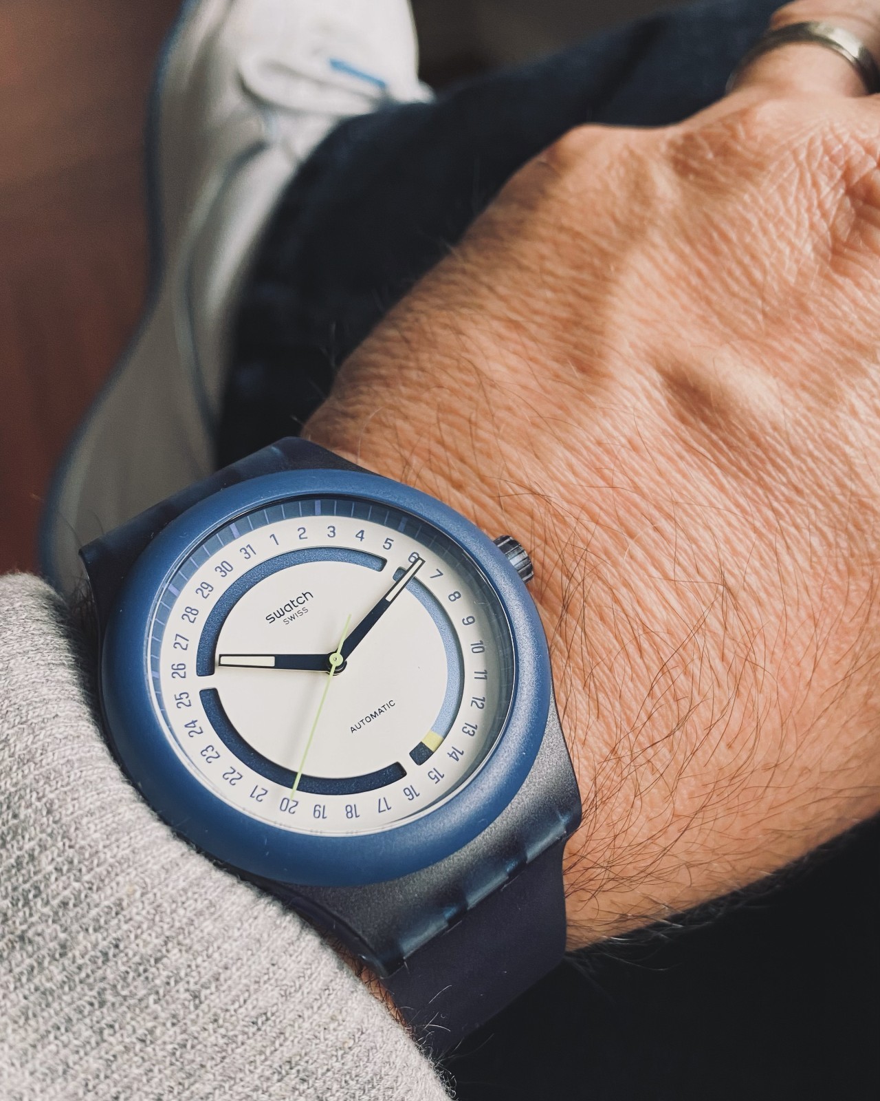 Swatch Sistem51 Hodinkee Stoplight Neon Remix