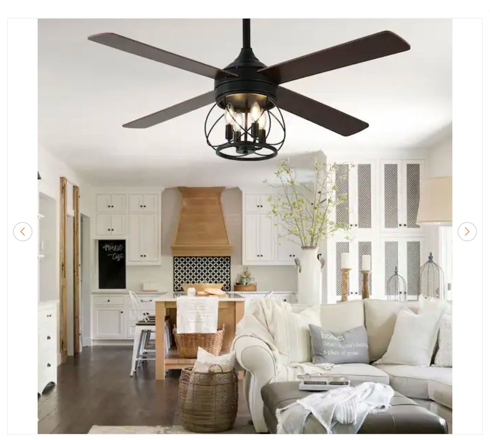 Oaks Aura Faria 52 in. Indoor Black 4-Light Ceiling Fan - New - photo 5