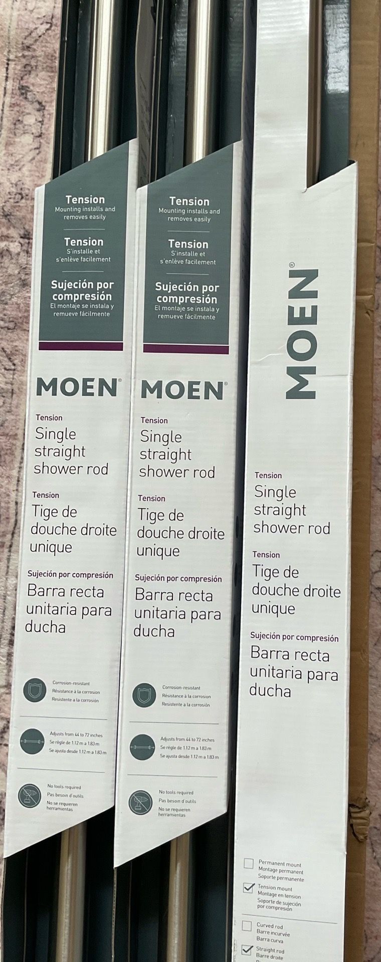 Lot of 12 - MOEN 72 in. Adjustable Tension Shower Rods - photo 2