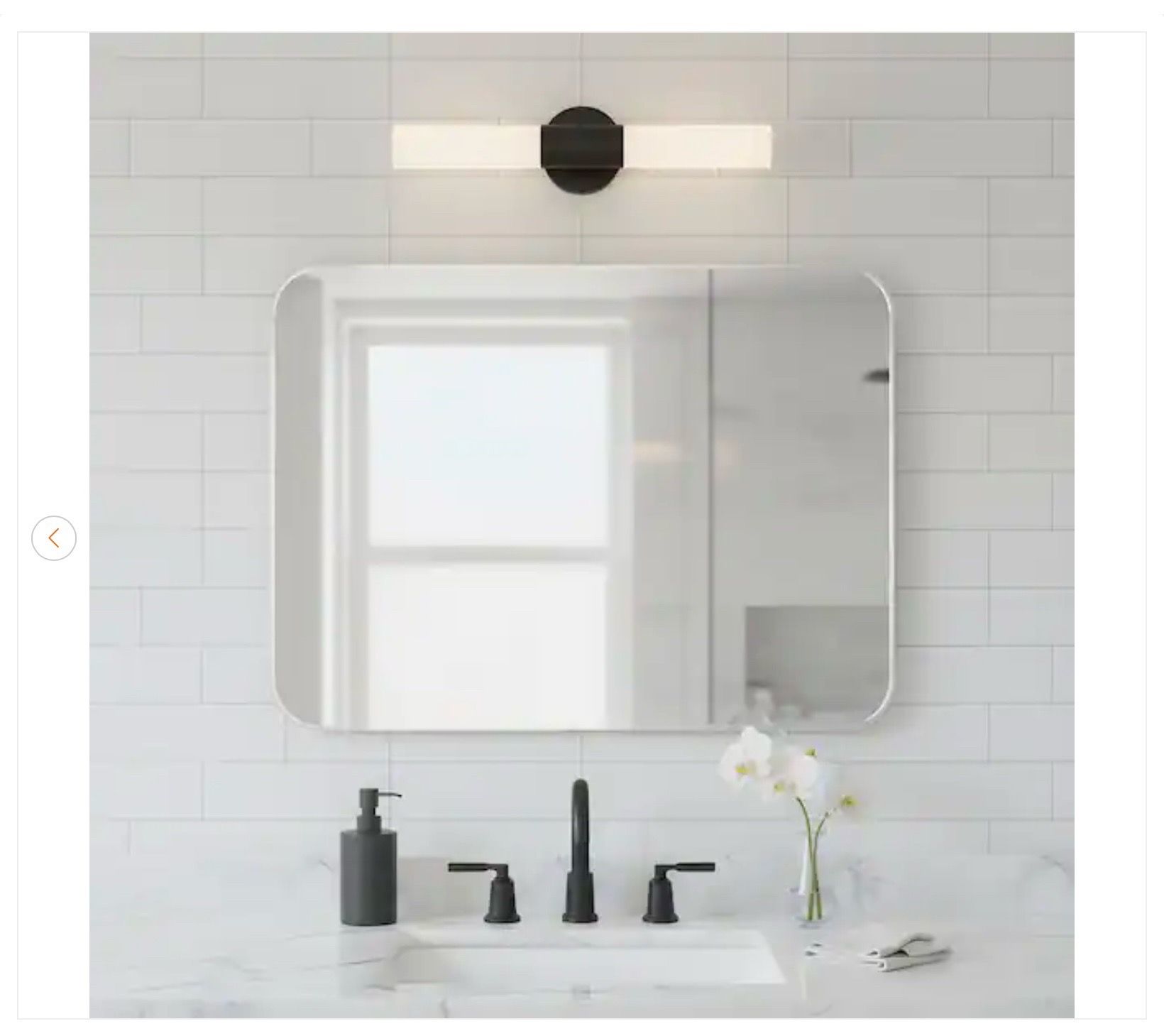 Astra 22 in. Matte Black Integrated LED Vanity Light Bar - New