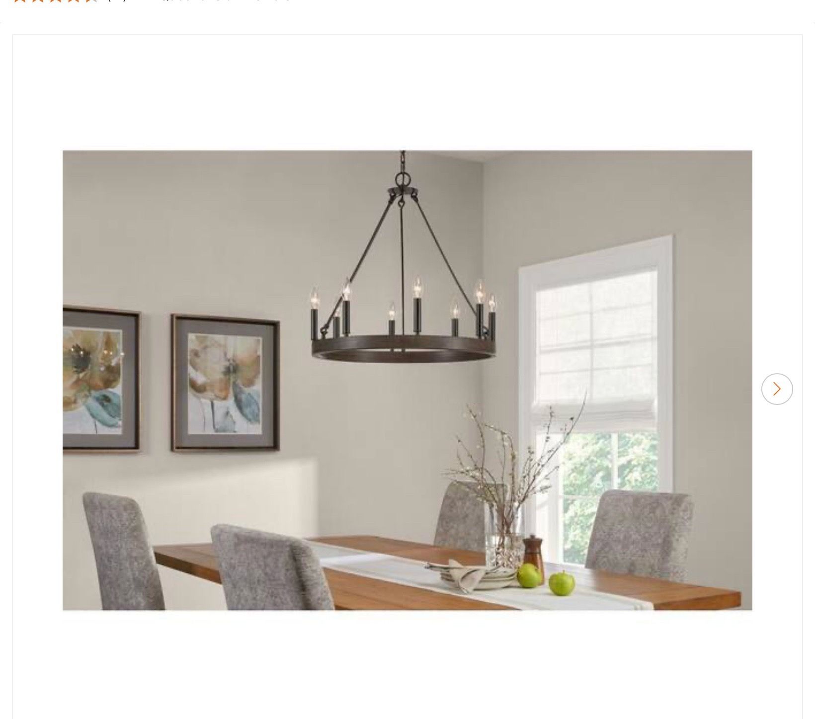 Hampton Bay Wynnewood 8-Light Wagon Wheel Chandelier