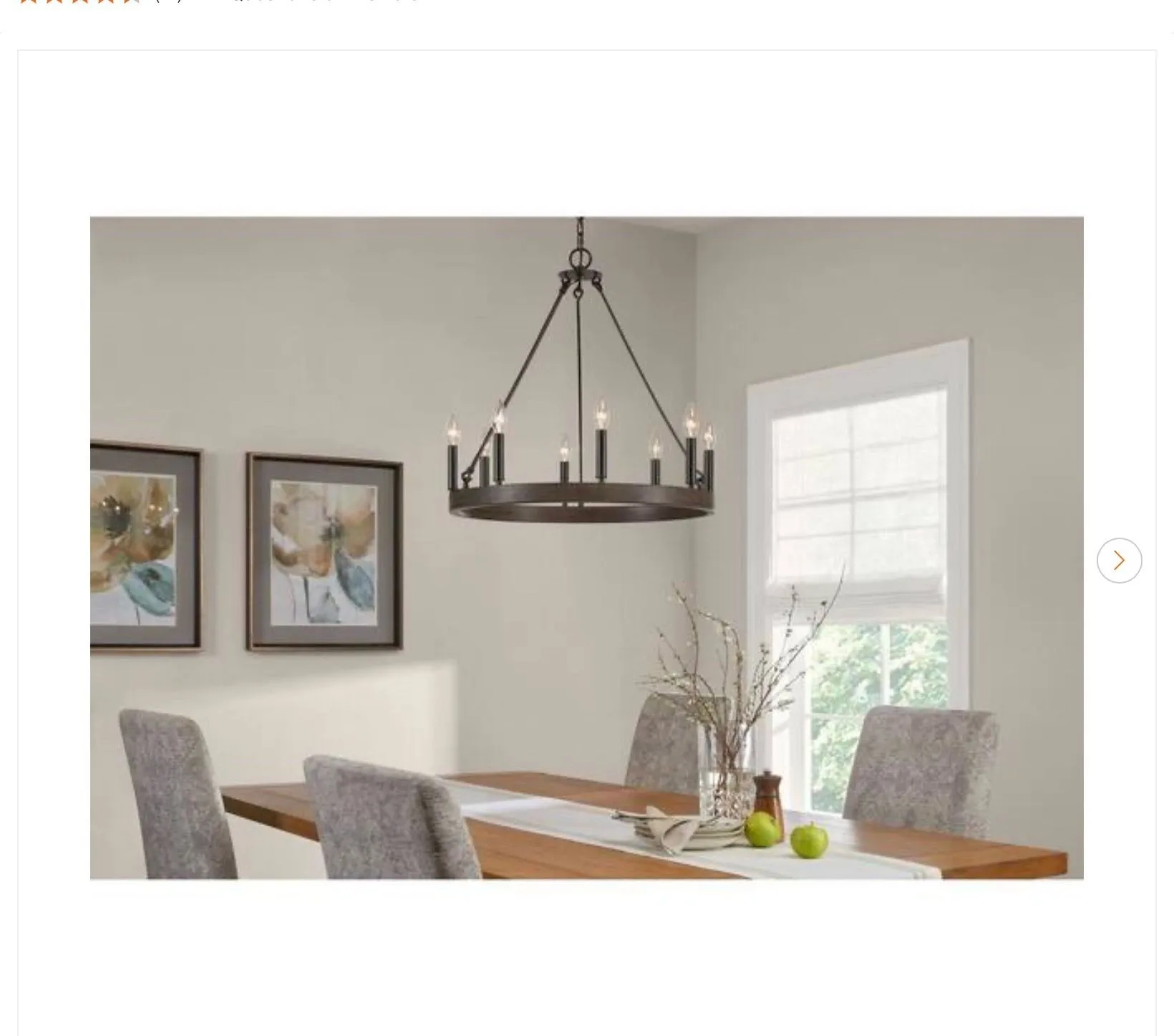 Hampton Bay Wynnewood 8-Light Wagon Wheel Chandelier