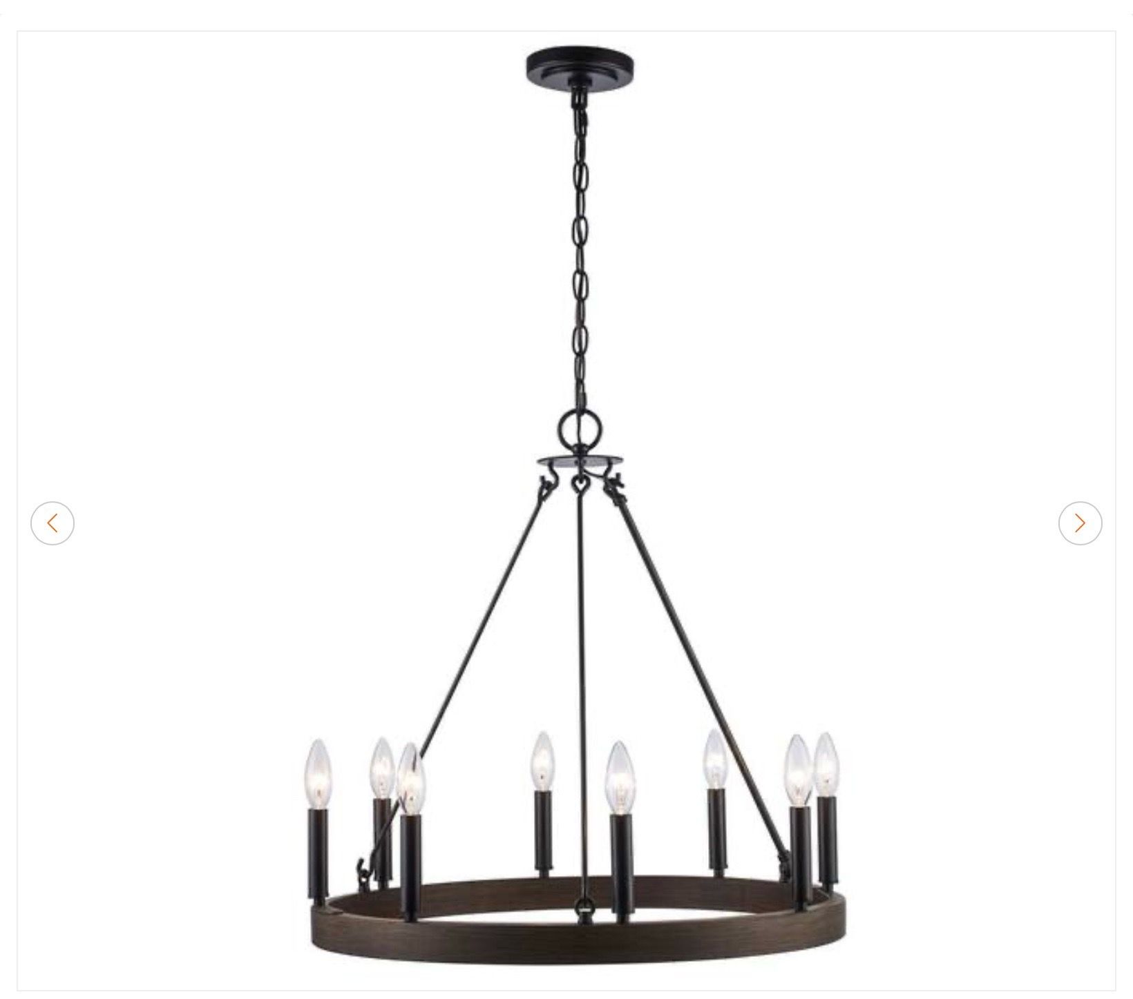 Hampton Bay Wynnewood 8-Light Wagon Wheel Chandelier - photo 2