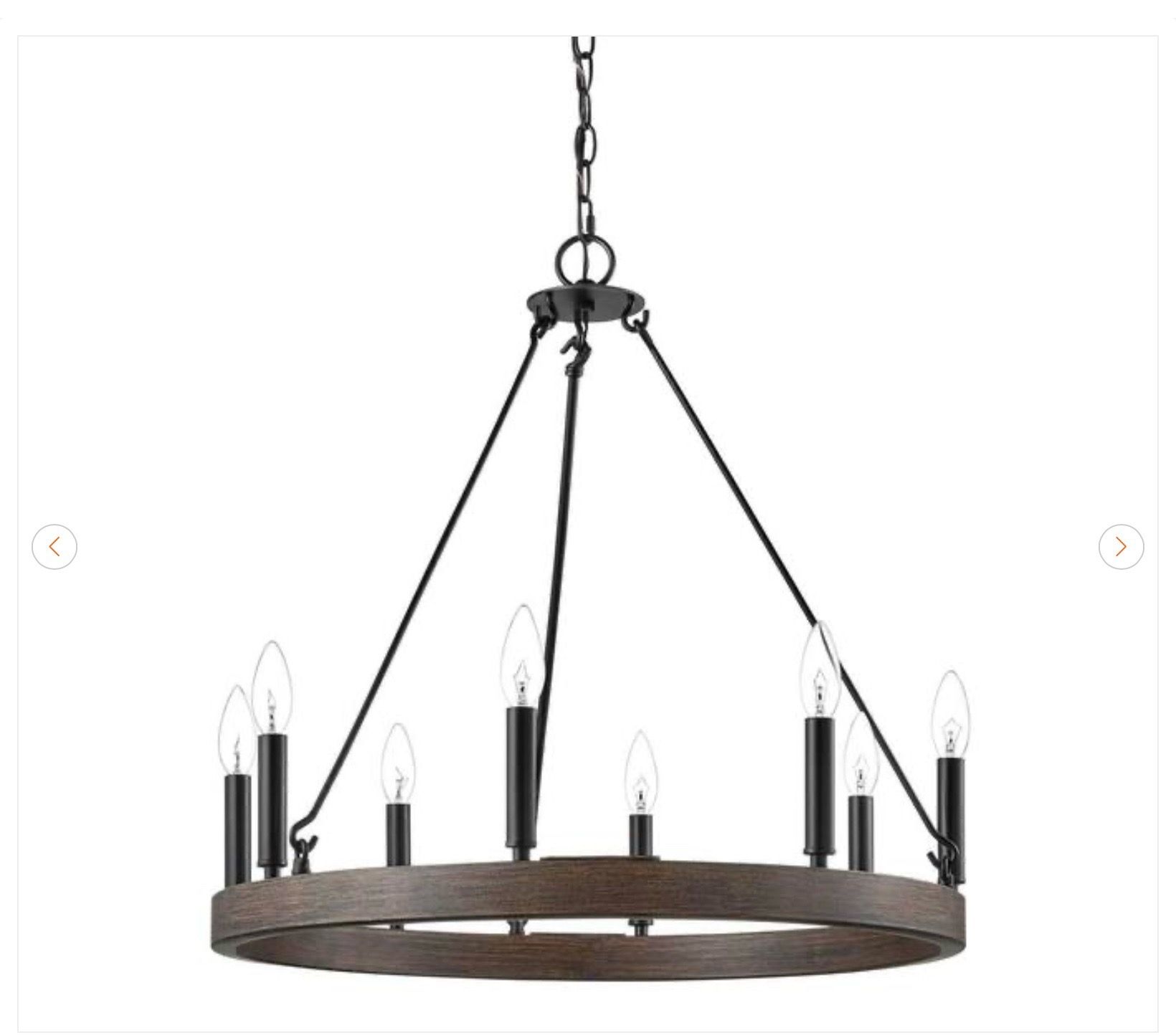 Hampton Bay Wynnewood 8-Light Wagon Wheel Chandelier - photo 5
