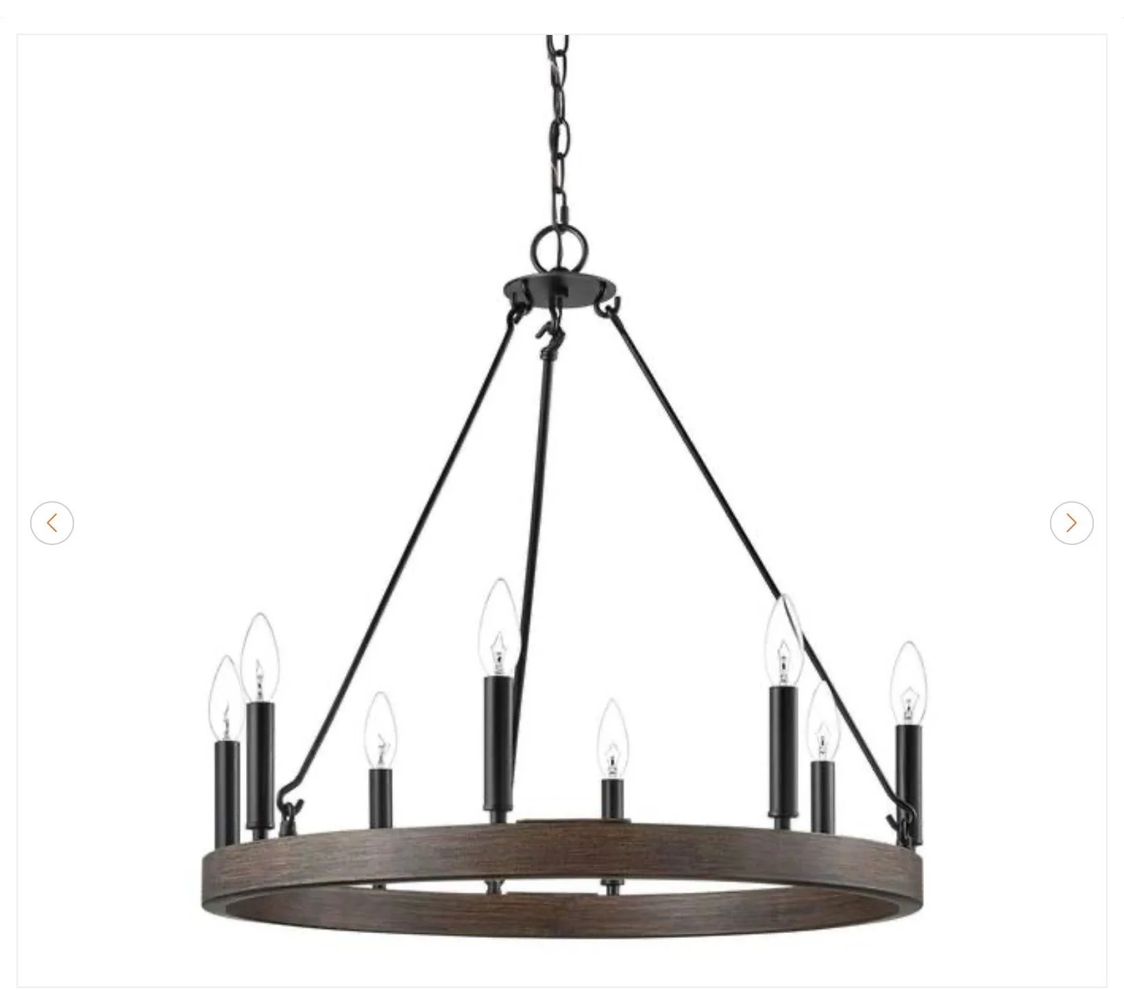 Hampton Bay Wynnewood 8-Light Wagon Wheel Chandelier - photo 5
