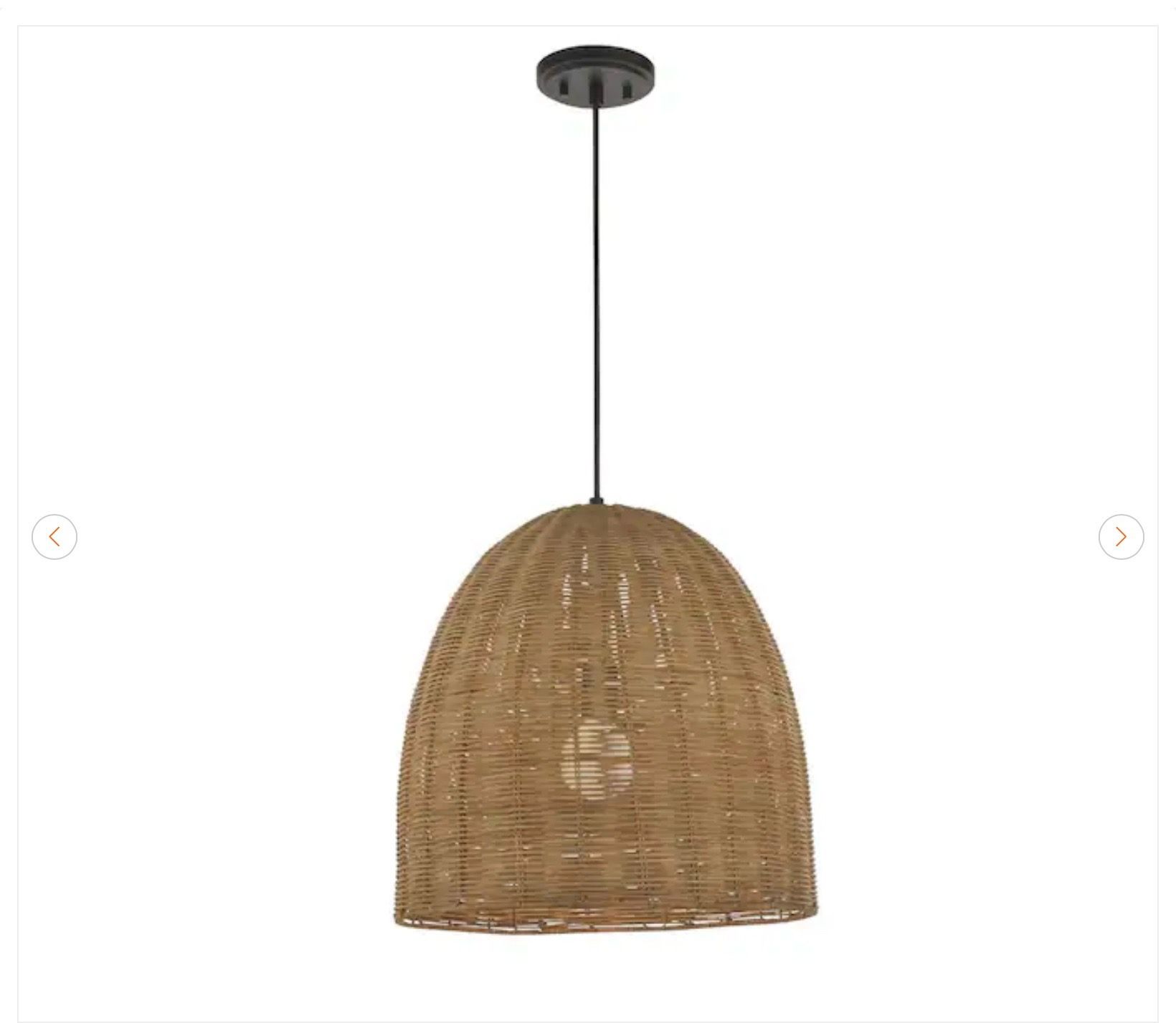 Hampton Bay Highler 60-Watt 1-Light Matte Black Pendant - photo 2